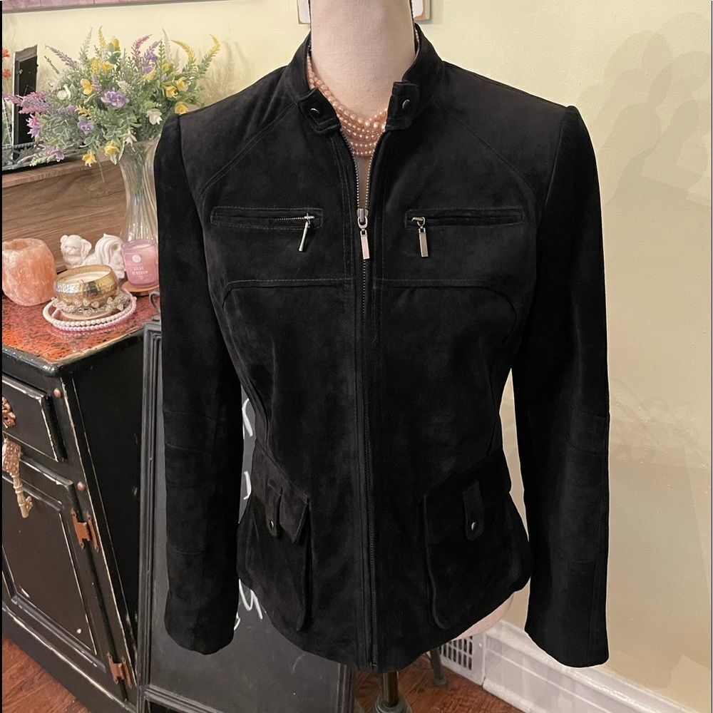*Alfani* Leather Suede Jacket Sz S EUC